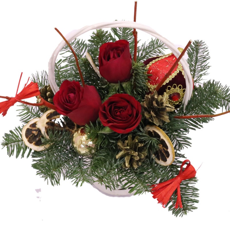фото Композиция "Новогодняя корзинка" 