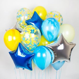 фото Композиция "Фонтан желто-голубой" 